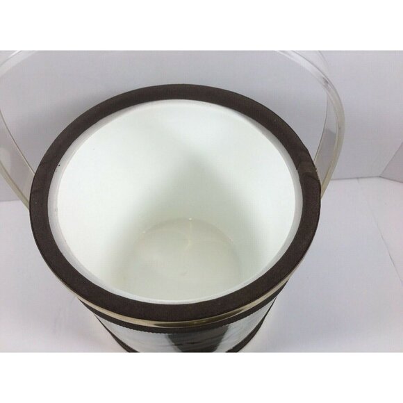 Vintage Norman R Wamer Ice Bucket Geese Birds In Flight Bar Suede Plastic MCM - Picture 12 of 12